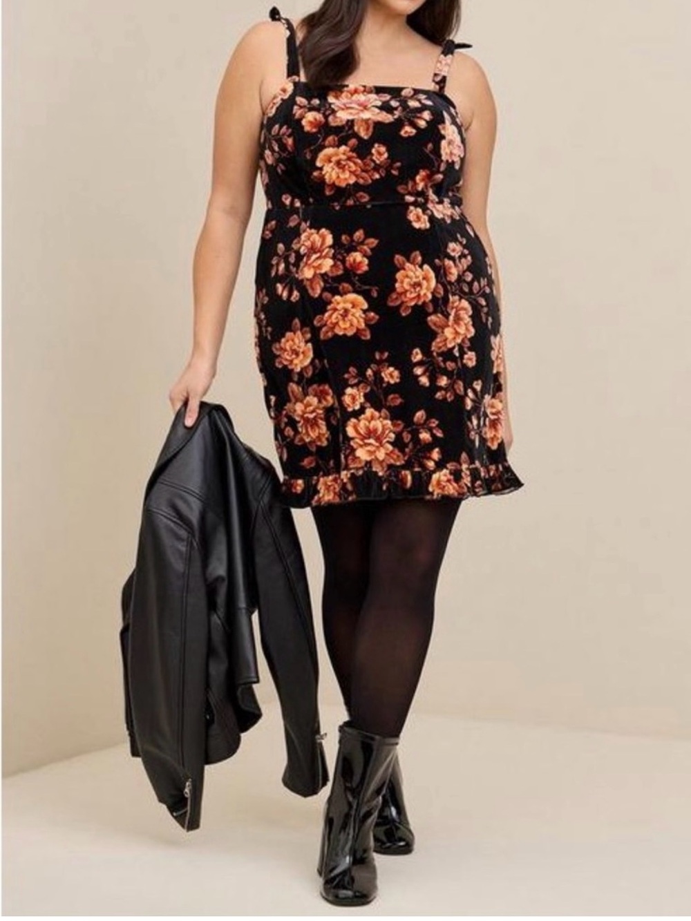 Torrid At The Knee Velvet Ruffle Tier Dress